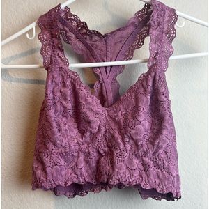 FELINA PURPLE LACE SOFT WIRELESS  RACERBACK  BRALETTE SIZE SMALL PREOWNED